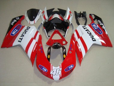 Carénage Moto Ducati 1098 07-14 - Rouge Blanc Tim 46