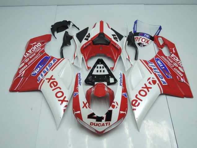 Carénage Moto Ducati 848 1098 1198 07-14 - Blanc Nacré Nouveau Xerox