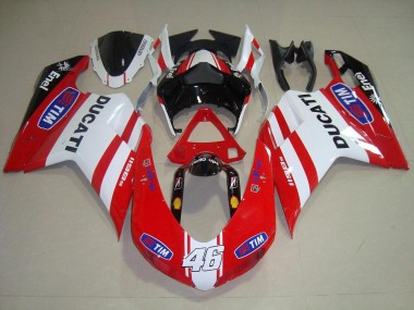 Carénage Moto Ducati 848 1098 1198 07-14 - Rouge Blanc 46