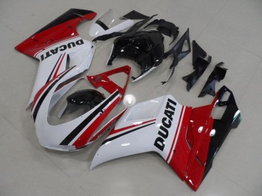 Carénage Moto Ducati 848 1098 1198 07-14 - Rouge Blanc Noir