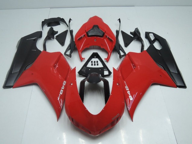 Carénage Moto Ducati 848 1098 1198 07-14 - Style OEM Rouge avec Noir Mat Side Carénage Moto Ducati 848 1098 1198 07-14 - Style OEM Rouge avec Noir Mat Side