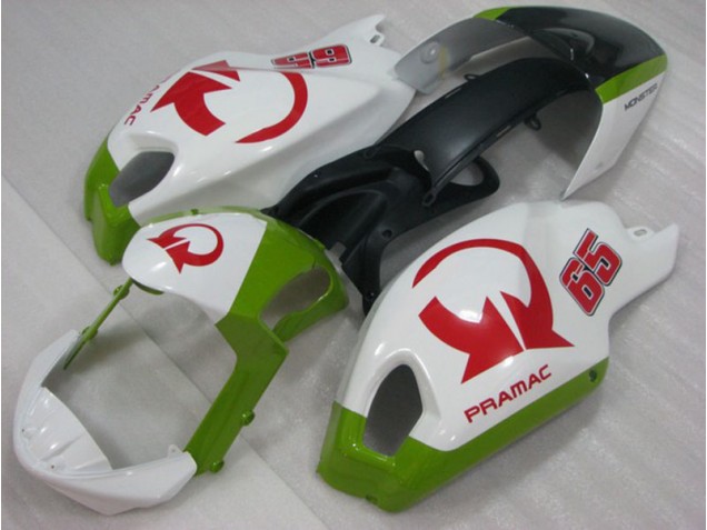 Carénage Moto Ducati Monster 696 08-12 - Blanc Rouge PRAMAC 65