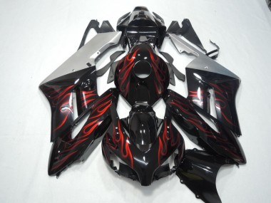 Carénage Moto Honda CBR 1000 RR 04-05 - Noir Rouge Flamme