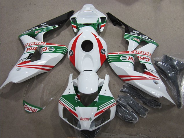 Carénage Moto Honda CBR 1000 RR 06-07 - Blanc Vert Rouge Castrol