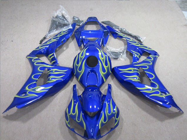 Carénage Moto Honda CBR 1000 RR 06-07 - Bleu Vert Flamme