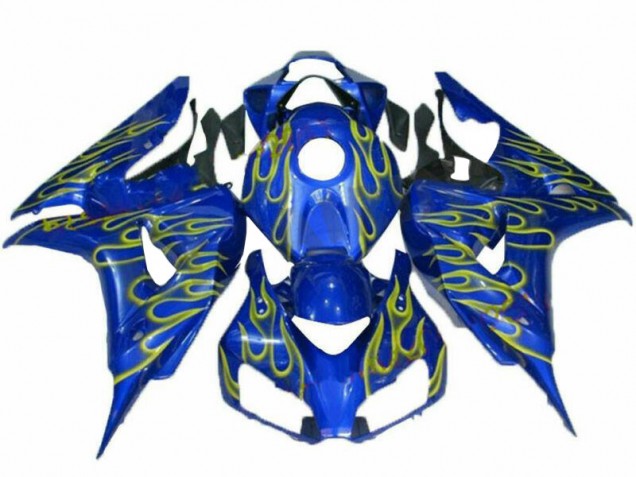 Carénage Moto Honda CBR 1000 RR 06-07 - Jaune Flamme Bleu Carénage Moto Honda CBR 1000 RR 06-07 - Jaune Flamme Bleu