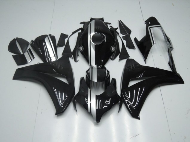 Carénage Moto Honda CBR 1000 RR 08-11 - Noir Brillant avec Argent Bande Carénage Moto Honda CBR 1000 RR 08-11 - Noir Brillant avec Argent Bande