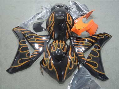 Carénage Moto Honda CBR 1000 RR 08-11 - Noir Orange Flamme