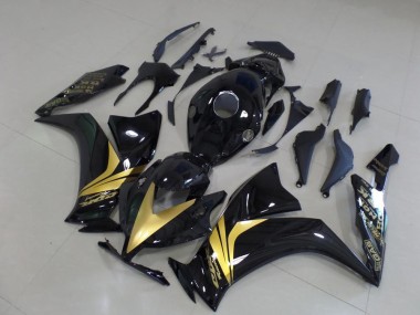 Carénage Moto Honda CBR 1000 RR 12-16 - Noir Brillant Or Décalque