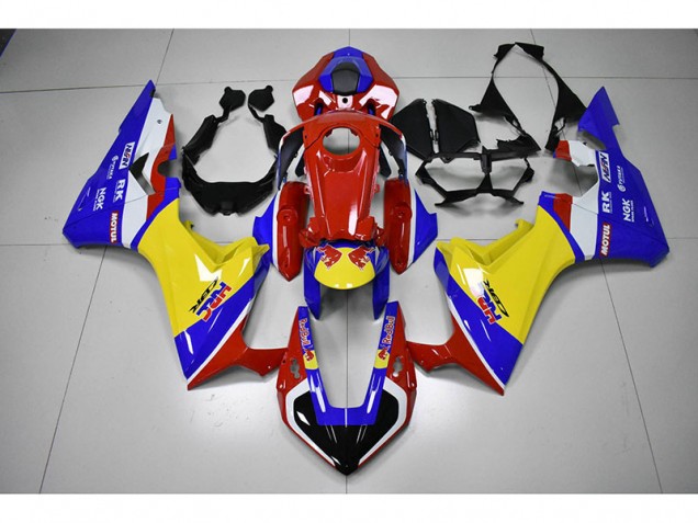 Carénage Moto Honda CBR 1000 RR 17-23 - Rouge Jaune Bleu HRC Red Bull Carénage Moto Honda CBR 1000 RR 17-23 - Rouge Jaune Bleu HRC Red Bull
