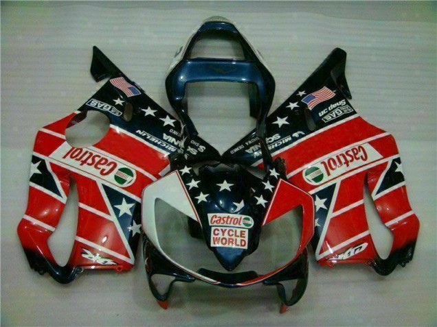 Carénage Moto Honda CBR 600 F4i 01-03 - Rouge Blanc Bleu Castrol Cycle World Carénage Moto Honda CBR 600 F4i 01-03 - Rouge Blanc Bleu Castrol Cycle World
