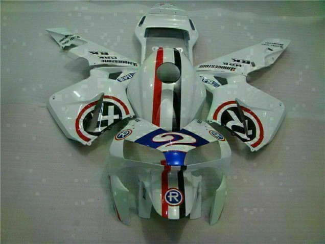 Carénage Moto Honda CBR 600 RR 03-04 - Blanc Bleu R 2