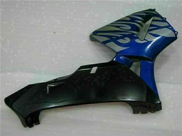 Carénage Moto Honda CBR 600 RR 03-04 - Bleu avec Argent Flamme