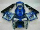 Carénage Moto Honda CBR 600 RR 03-04 - Bleu avec Argent Flamme
