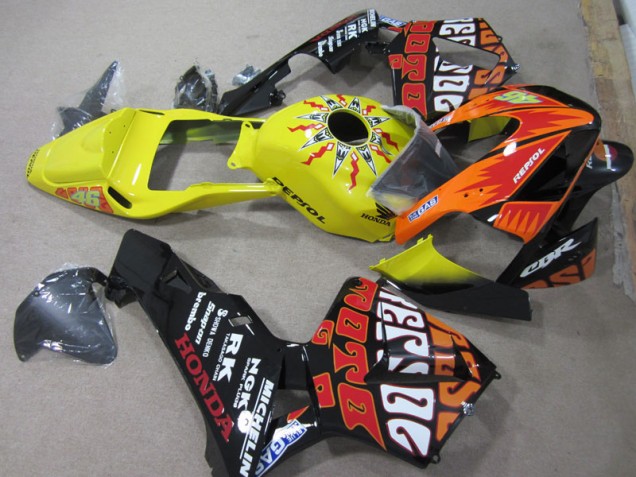 Carénage Moto Honda CBR 600 RR 03-04 - Jaune Noir Repsol 46