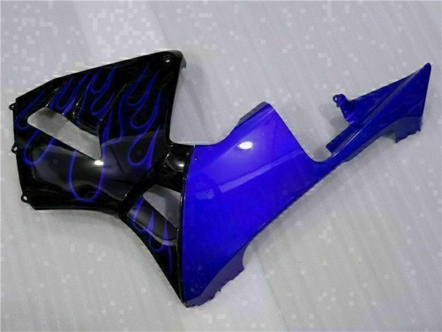 Carénage Moto Honda CBR 600 RR 03-04 - Noir avec Bleu Flamme