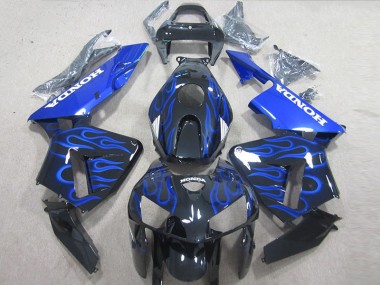 Carénage Moto Honda CBR 600 RR 05-06 - Noir Bleu Flamme