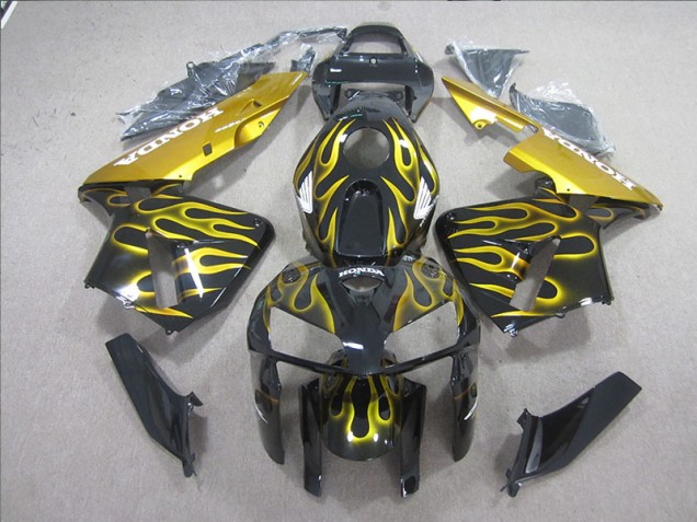 Carénage Moto Honda CBR 600 RR 05-06 - Noir Jaune Flamme Carénage Moto Honda CBR 600 RR 05-06 - Noir Jaune Flamme