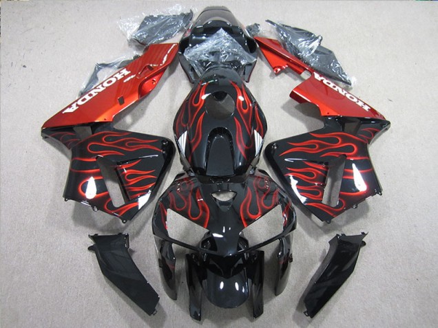 Carénage Moto Honda CBR 600 RR 05-06 - Noir Rouge Flamme Carénage Moto Honda CBR 600 RR 05-06 - Noir Rouge Flamme