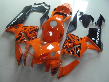 Carénage Moto Honda CBR 600 RR 05-06 - Orange Noir Flamme