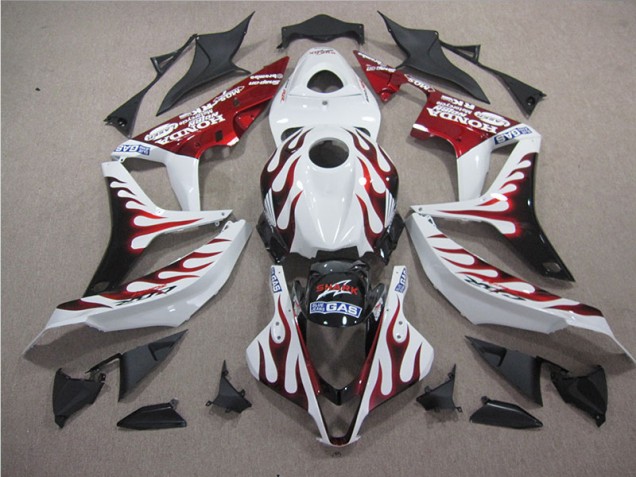 Carénage Moto Honda CBR 600 RR 07-08 - Blanc Rouge Flamme Requin Carénage Moto Honda CBR 600 RR 07-08 - Blanc Rouge Flamme Requin
