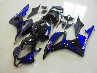 Carénage Moto Honda CBR 600 RR 07-08 - Noir Bleu Flamme