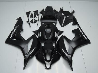 Carénage Moto Honda CBR 600 RR 07-08 - Noir Mat avec Blanc Décalque
