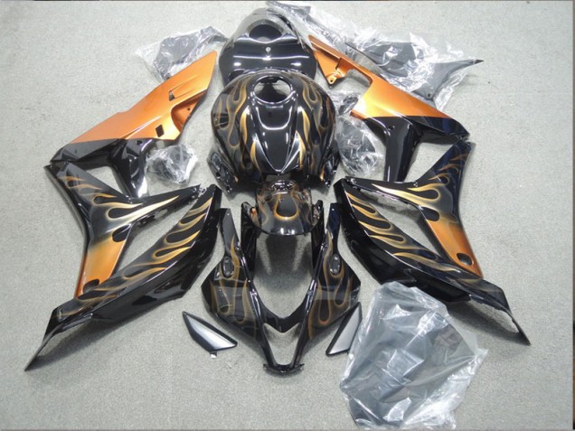 Carénage Moto Honda CBR 600 RR 07-08 - Noir Orange Flamme Carénage Moto Honda CBR 600 RR 07-08 - Noir Orange Flamme