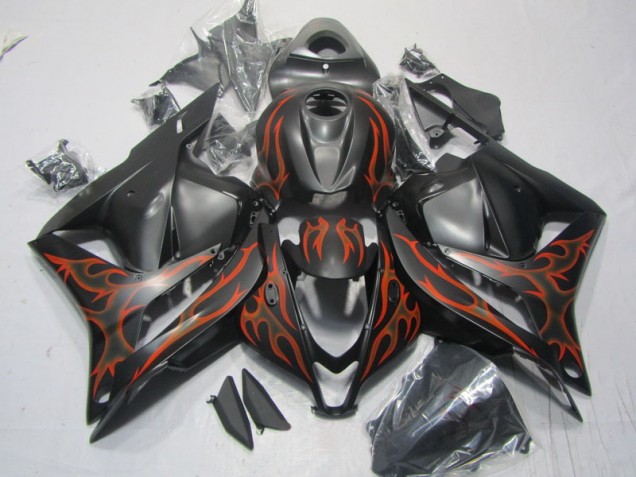 Carénage Moto Honda CBR 600 RR 09-12 - Noir Orange Flamme Carénage Moto Honda CBR 600 RR 09-12 - Noir Orange Flamme