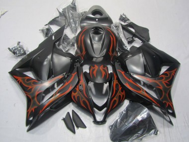 Carénage Moto Honda CBR 600 RR 09-12 - Noir Rouge Flamme