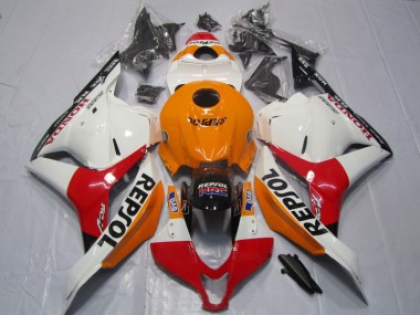 Carénage Moto Honda CBR 600 RR 09-12 - Orange Rouge Blanc Repsol