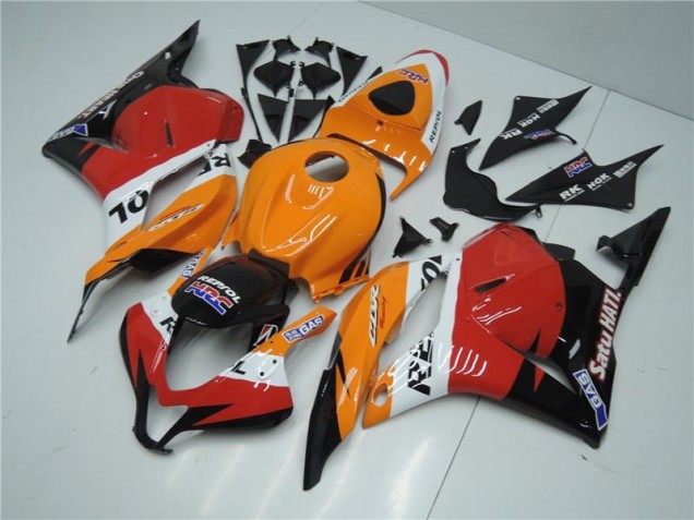 Carénage Moto Honda CBR 600 RR 09-12 - Orange Rouge Noir Repsol