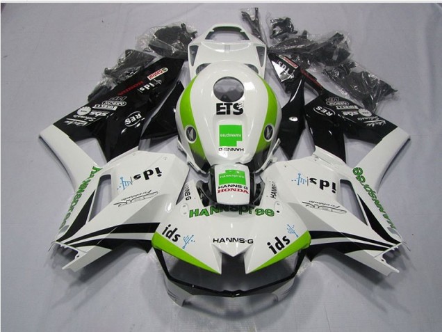 Carénage Moto Honda CBR 600 RR 13-21 - Blanc Vert Hannspree ETS Carénage Moto Honda CBR 600 RR 13-21 - Blanc Vert Hannspree ETS