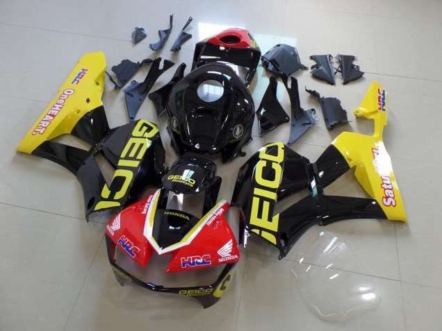 Carénage Moto Honda CBR 600 RR 13-21 - Jaune Noir Geico Carénage Moto Honda CBR 600 RR 13-21 - Jaune Noir Geico
