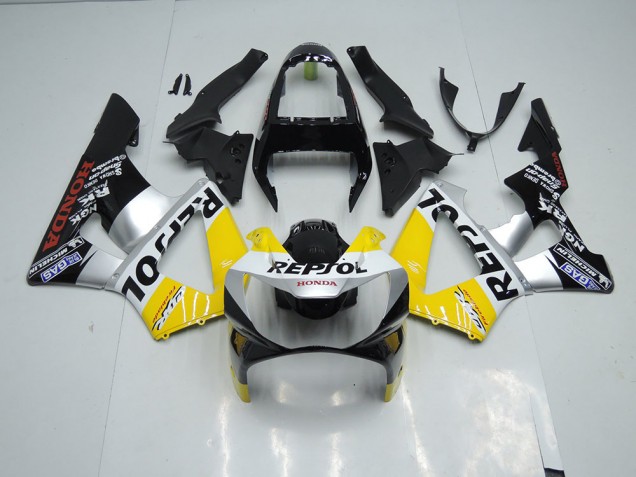 Carénage Moto Honda CBR 900 RR 929 00-01 - Jaune Argent Noir Repsol Carénage Moto Honda CBR 900 RR 929 00-01 - Jaune Argent Noir Repsol