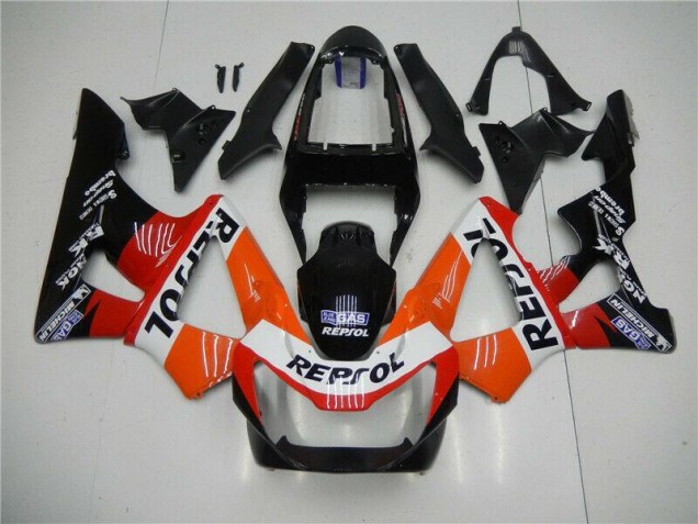 Carénage Moto Honda CBR 900 RR 929RR 00-01 - Orange Rouge Noir Repsol Carénage Moto Honda CBR 900 RR 929RR 00-01 - Orange Rouge Noir Repsol