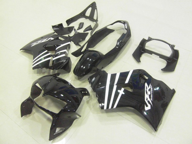 Carénage Moto Honda VFR 800 98-01 - Noir Blanc Bande Carénage Moto Honda VFR 800 98-01 - Noir Blanc Bande