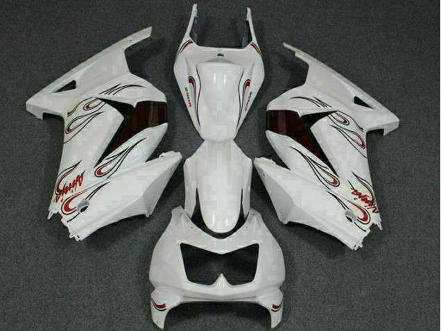 Carénage Moto Kawasaki EX250 08-12 - Blanc Rouge Carénage Moto Kawasaki EX250 08-12 - Blanc Rouge
