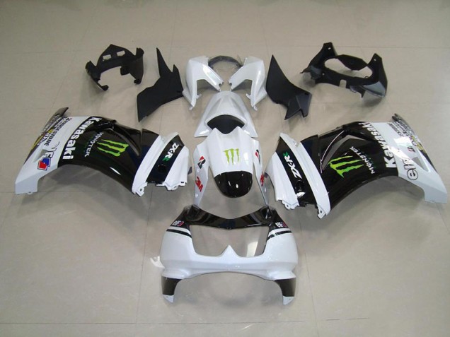 Carénage Moto Kawasaki ZX 250R 08-12 - Noir Blanc Monster Carénage Moto Kawasaki ZX 250R 08-12 - Noir Blanc Monster