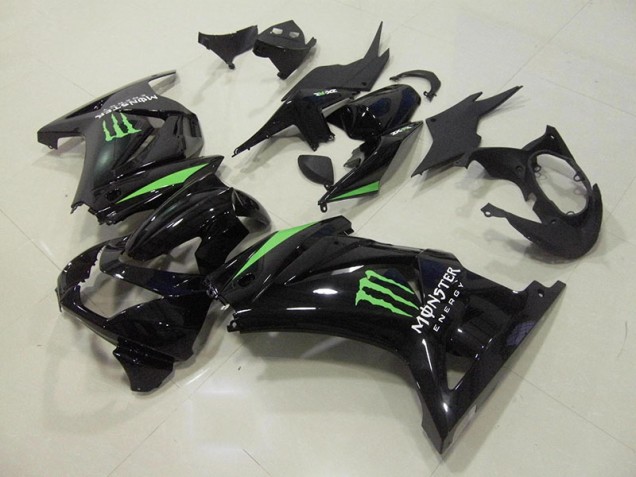 Carénage Moto Kawasaki ZX 250R 08-12 - Noir Vert Monster Énergie Carénage Moto Kawasaki ZX 250R 08-12 - Noir Vert Monster Énergie