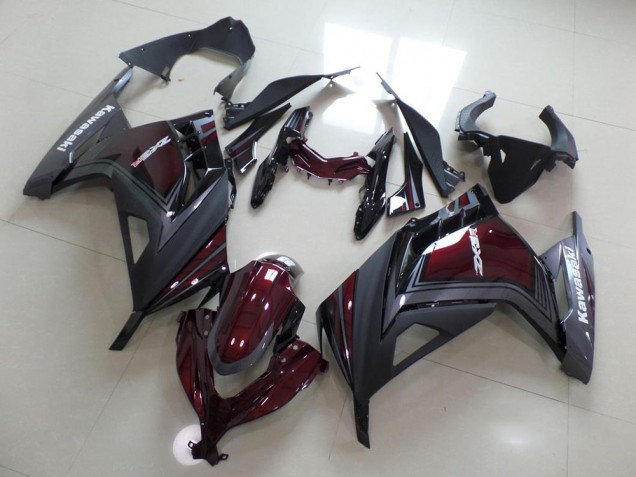 Carénage Moto Kawasaki ZX 300R 13-16 - Dark Rouge et Gris Carénage Moto Kawasaki ZX 300R 13-16 - Dark Rouge et Gris