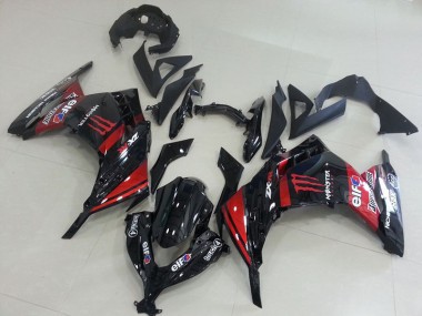 Carénage Moto Kawasaki ZX 300R 13-16 - Noir Rouge Monster