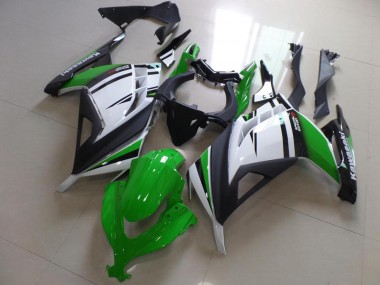 Carénage Moto Kawasaki ZX 300R 13-16 - Vert Noir et Blanc