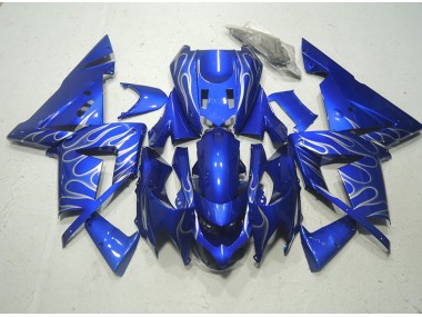Carénage Moto Kawasaki ZX10R 03-05 - Bleu Blanc Flamme
