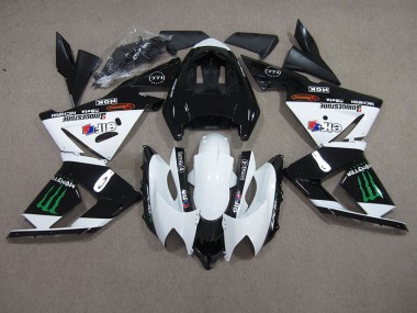 Carénage Moto Kawasaki ZX10R 03-05 - Noir Blanc Monster