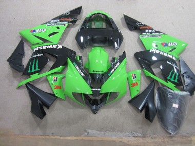 Carénage Moto Kawasaki ZX10R 03-05 - Noir Vert 3M Monster