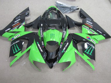 Carénage Moto Kawasaki ZX10R 03-05 - Noir Vert Monster