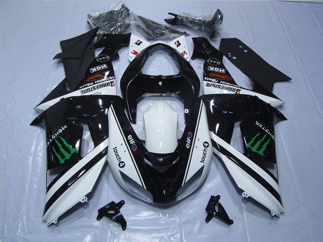 Carénage Moto Kawasaki ZX10R 06-07 - Noir Blanc Touch4 Monster Carénage Moto Kawasaki ZX10R 06-07 - Noir Blanc Touch4 Monster