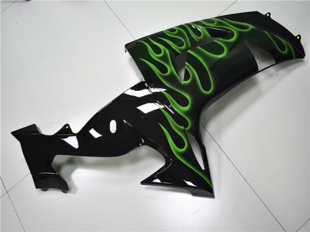 Carénage Moto Kawasaki ZX10R 06-07 - Noir Vert Flamme Carénage Moto Kawasaki ZX10R 06-07 - Noir Vert Flamme