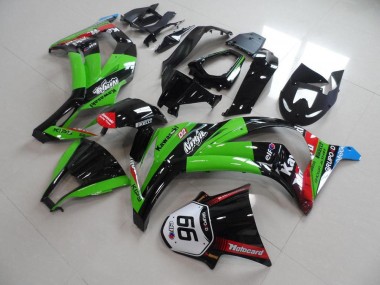 Carénage Moto Kawasaki ZX10R 11-15 - Vert Noir avec Number 66